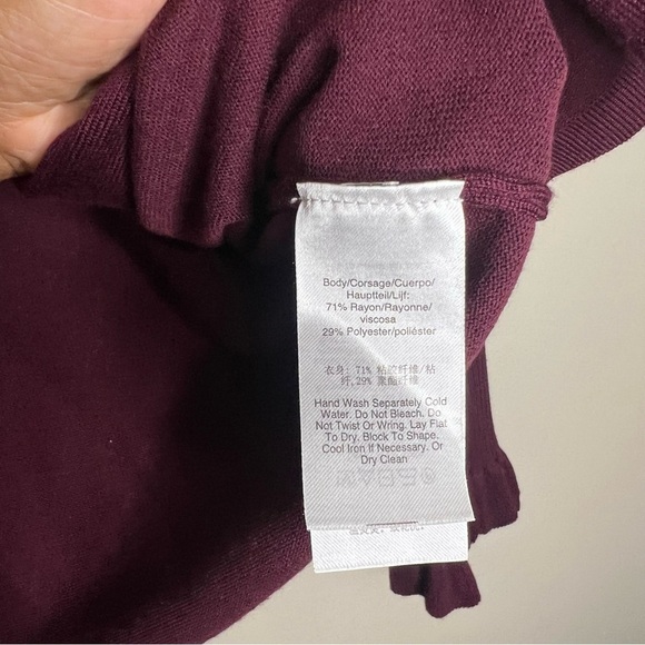 DKNY Open Front Ribbed Ruffle‎ Cropped Sleeve Cardigan - Picture 7 of 7